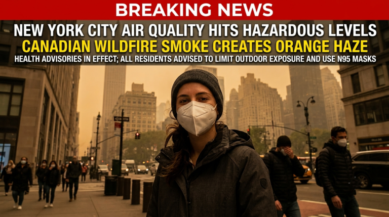 Toxic Haze Descends: Air Quality Alerts Active Across 16 States as Canadian Wildfire Smoke Drifts South