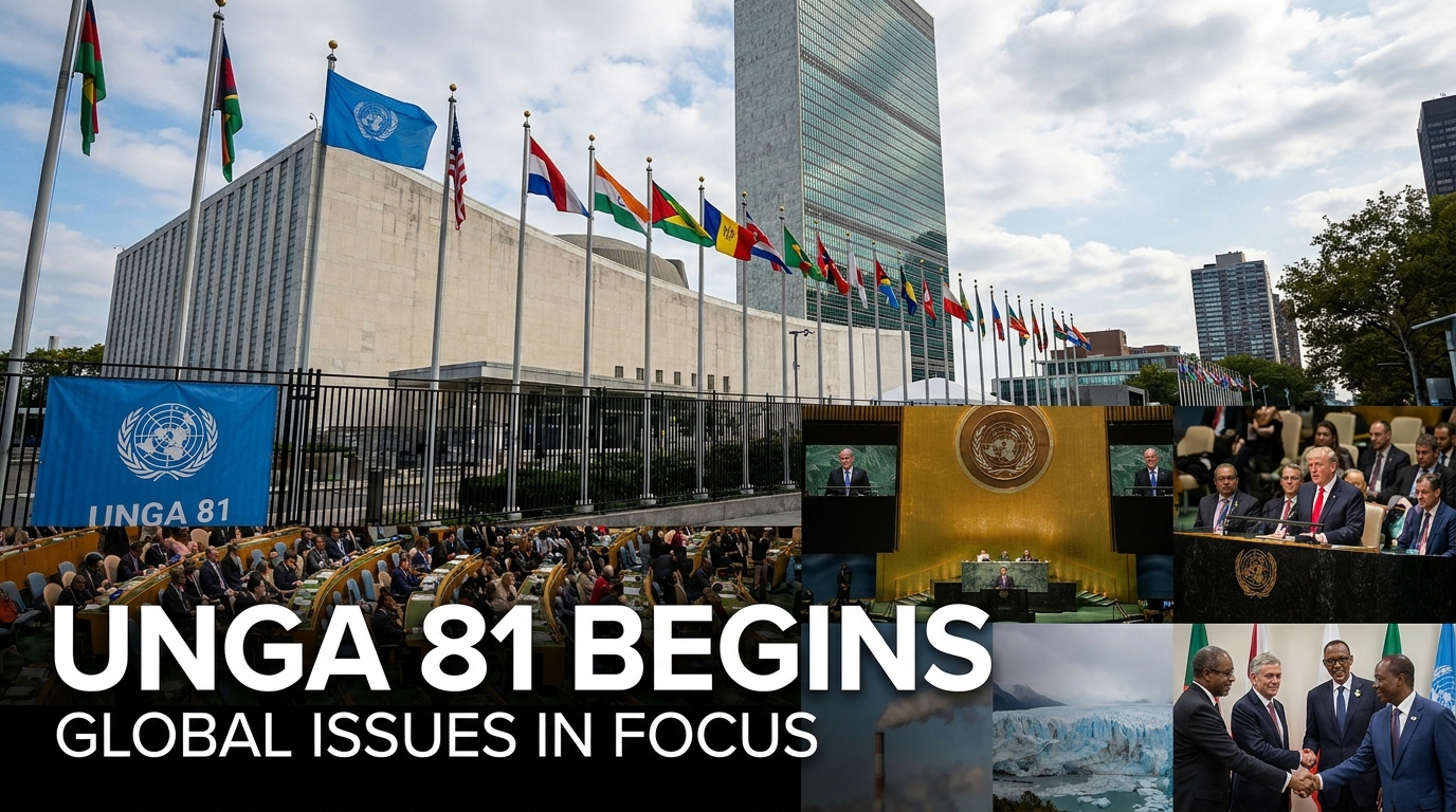 UNGA 81 opens in New York with United Nations leaders and delegates discussing global security, climate action, multilateral reforms, sustainable development, and international cooperation at the UN General Assembly 2026.