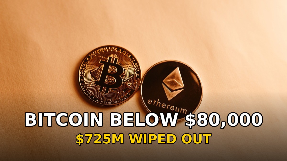 Bitcoin breaks $80,000 as Bitcoin and Ethereum coins are pictured during the October 24 crypto sell-off