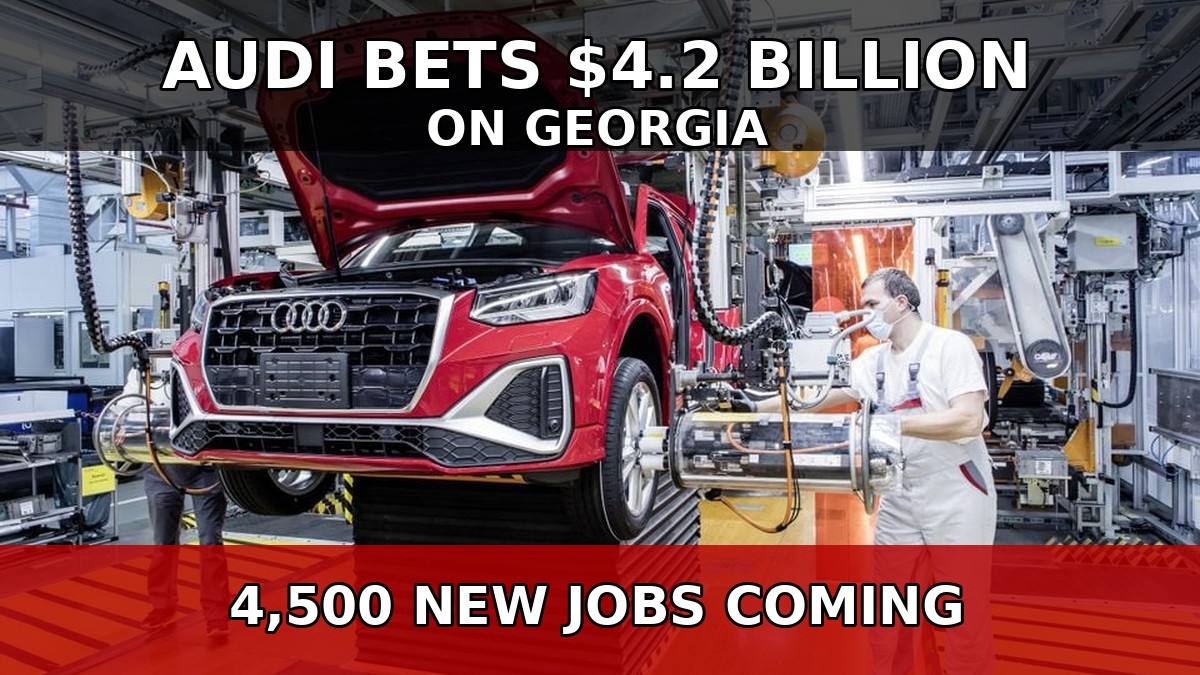 Audi car on a production line at an Audi factory